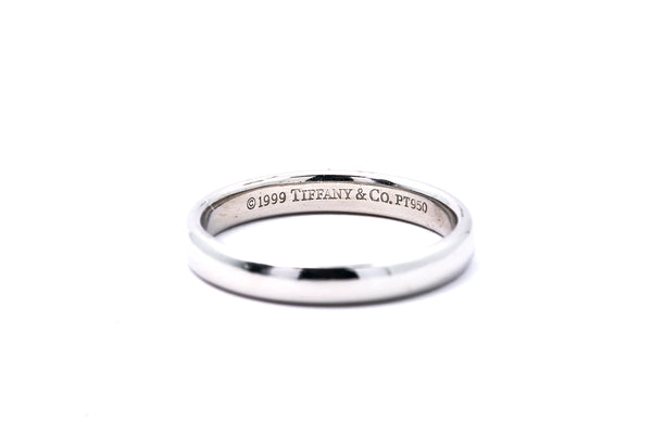 Tiffany & Co 1999 Classic Domed 3mm Wedding Band 950 Platinum Ring Size 5 3/4