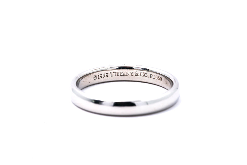 Tiffany & Co 1999 Classic Domed 3mm Wedding Band 950 Platinum Ring Size 5 3/4