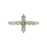 Solid 18kt White Gold and 1.33ctw Diamond Cross Half Eternity Statement Ring