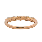 Solid 18kt Rose Gold and Diamond Half-Eternity Intricate Design Wedding Band Ring Size 6.5