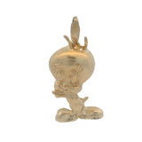 Vintage 1990 Warner Brothers Tweety Bird Cartoon Solid 14k Yellow Gold Charm
