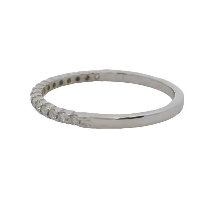14kt White Gold and Diamond 1.6mm Stackable Wedding Band Ring Size 7