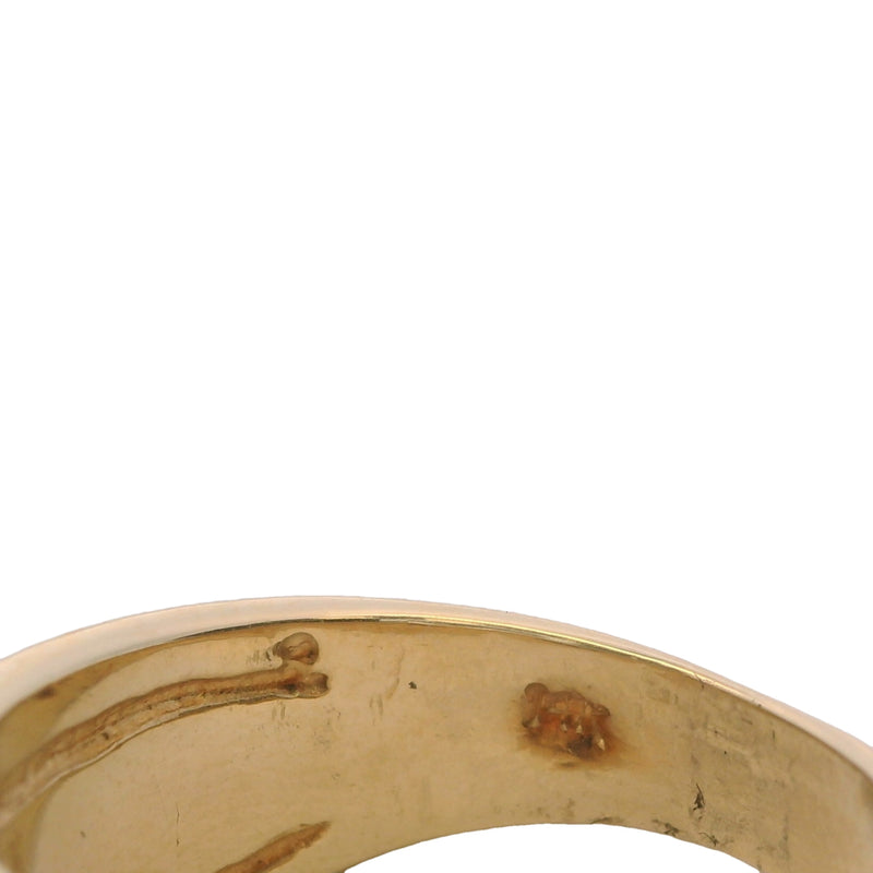Etruscan Revival 14kt Yellow Gold Band Sapphire Gemstone Diamond Ring Size 5.75