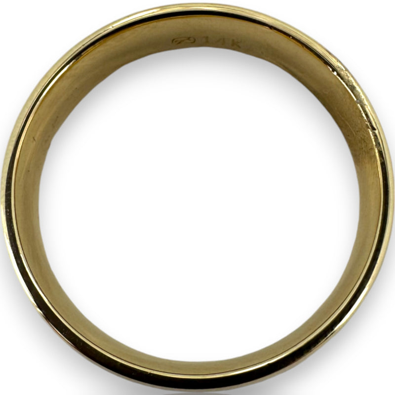 Blue Nile Solid 14kt Yellow Gold Satin Brushed Finish with Polished Sides Wedding Band Ring Size 10
