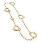 Tiffany & Co Elsa Peretti 18kt Yellow Gold Open Hearts 5 Heart 7.5" Bracelet