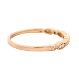 14kt Rose Gold and CZ Cubic Zirconia Fashion Milgrain Alternating Shapes Half Eternity Band