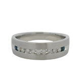 Vera Wang Love Solid 14kt White Gold Diamond and Sapphire Men's Band Size 10
