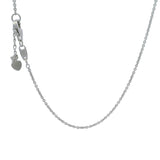 UnoAerre Italian Solid 750 18kt White Gold Leafy Vine Leaves Drop 17.9" Pendant Necklace