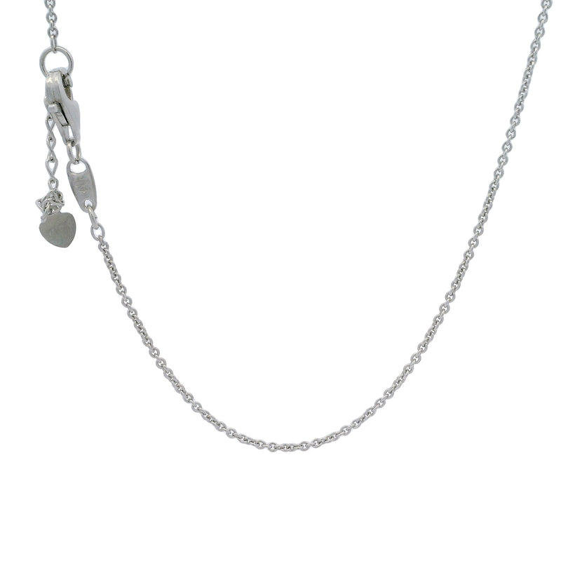 UnoAerre Italian Solid 750 18kt White Gold Leafy Vine Leaves Drop 17.9" Pendant Necklace