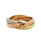Cartier Solid 18kt Tri-Tone Gold Trinity 3-Band Ring Small Model Size 8 57