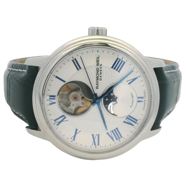 Raymond Weil Maestro Silver 2240-STC-J0655 Steel Leather Watch