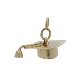 Solid 10kt Yellow Gold 3D Dangle Graduation Cap Charm