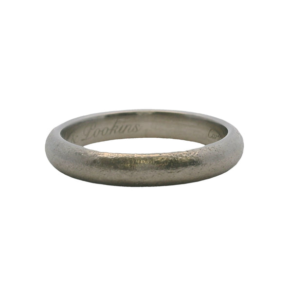 Anillo de bodas Cartier de 4 mm de platino macizo 1895 con textura punteada, talla 10,75