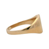 Vintage Mid-Century 14kt Yellow Gold Signet Ring with Hand Palm Engraving Size 5