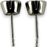 EFFY Jewelry 14kt Solid White Gold Bezel Set Onyx 7.5mm Stud Earrings