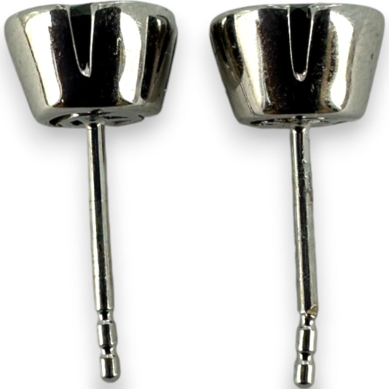 EFFY Jewelry 14kt Solid White Gold Bezel Set Onyx 7.5mm Stud Earrings