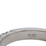 Solid Platinum Alternating Diamond and Sapphire 3mm Half-Eternity Wedding Band Ring Size 5.75