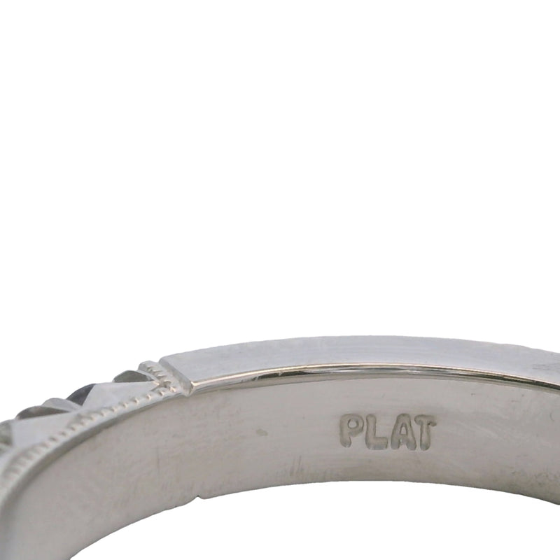 Solid Platinum Alternating Diamond and Sapphire 3mm Half-Eternity Wedding Band Ring Size 5.75