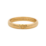 Louis Vuitton 18kt Yellow Gold LV Volt 3.4mm Wedding Stackable Band Ring Size 9