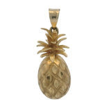 Vintage Solid 14kt Yellow Gold Detailed Pineapple Pendant Charm