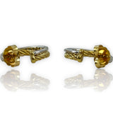 David Yurman Solid 18kt Yellow Gold Crossover 23mm Hoop Cable Earrings with 0.34ctw of Diamonds in Original Pouch