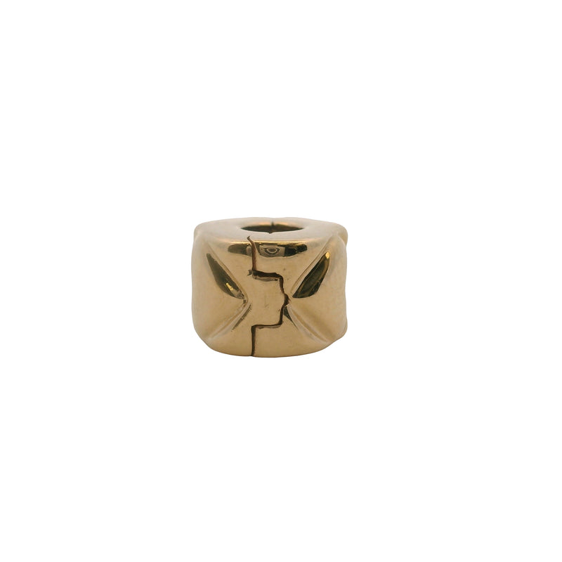 Charm de pulsera Pandora con espaciador y clip de corazón en oro amarillo sólido de 14 kt (585)