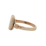 Antique Solid 14kt Yellow Gold Dainty Signet "LM" Cursive Engraving Size 5.75