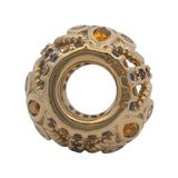 Pandora Rare Retired "Color Fresco" Multicolor CZ 14kt Yellow Gold Spacer Charm