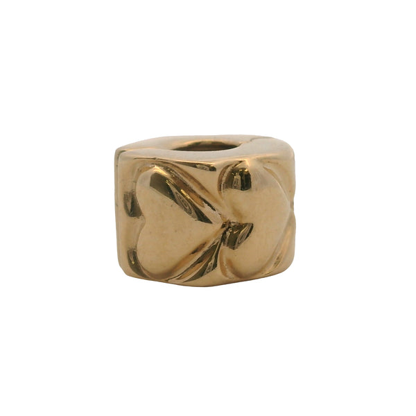 Charm espaciador con clip de corazón Pandora en oro amarillo sólido de 14 kt 585