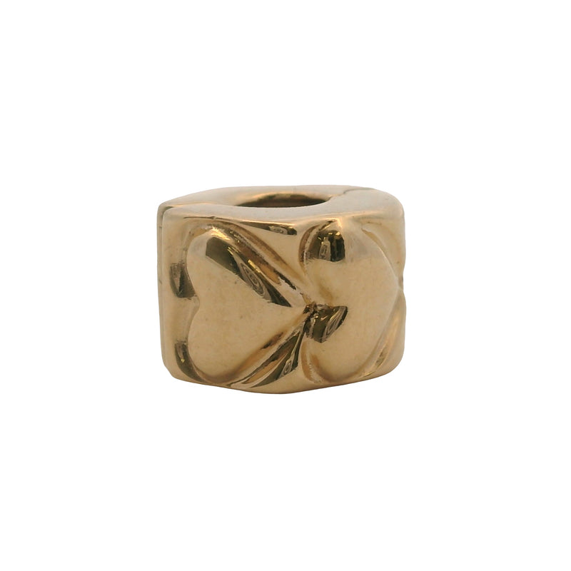 Charm espaciador con clip de corazón Pandora en oro amarillo sólido de 14 kt 585