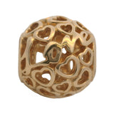 Pandora Rare Retired 14kt Yellow Gold Glowing With Love Hearts Bead Spacer Charm