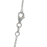 Solid 14kt White Gold Station Opal Necklace with Diamond Halo and 6 Aquamarine Stations 20"