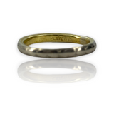 Antique Inscribed Platinum 950 & 18KT 750 Wedding Band Ring Size 6.5
