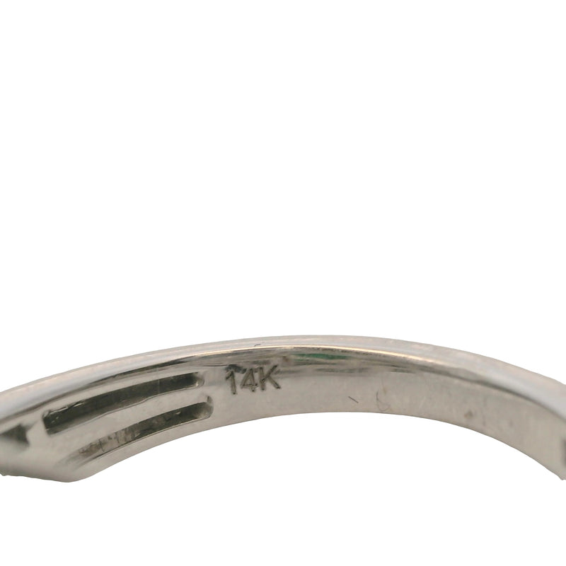 Anillo de cóctel EFFY de oro blanco macizo de 14 kt con halo de diamantes y esmeralda "Brasilica", talla 7
