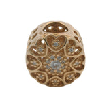Retired Pandora Solid 14kt Yellow Gold and CZ Hearts of Gold Cut Out Spacer Charm
