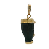 Vintage Corletto Italian 18k Yellow Gold and Ebony Wood Blackamoor Charm Pendant