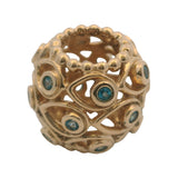 Pandora Rare Retired Solid 14kt Yellow Gold "Ocean's Treasures" Blue Topaz Charm
