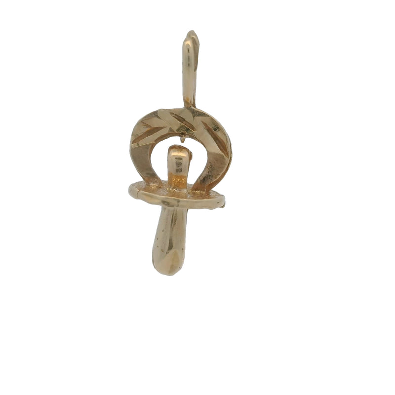 Vintage Solid 14kt Yellow Gold Baby Pacifier Binky Charm
