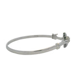 Solid 14kt White Gold and 0.44ctw Diamond Bypass Style Hinged Bangle 7" Bracelet