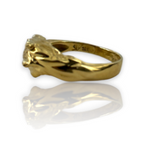 Solid Yellow Gold Diamond & Emerald Horse Animal Wrap Around Ring Size 9.5