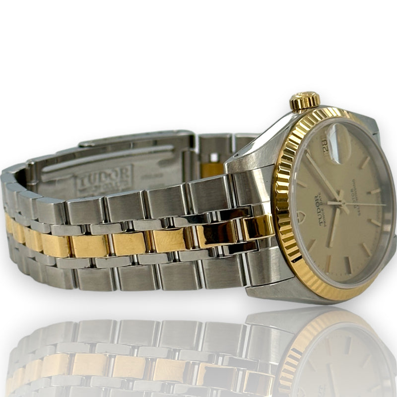 Tudor Prince Oysterdate 74033 1997 Two Tone 34mm Inscribed Watch