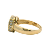 Solid 14kt Yellow Gold Cubic Zirconia 12mm Wide Solitaire Ring with Halo Size 7.5