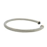 David Yurman 925 Sterling 750 Yellow Gold Amethyst Classic Cable 4mm 7.75" Cuff Bracelet