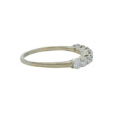 14k White Gold 0.80ctw Round Diamond Half-Eternity Wedding Stackable Band Size 8