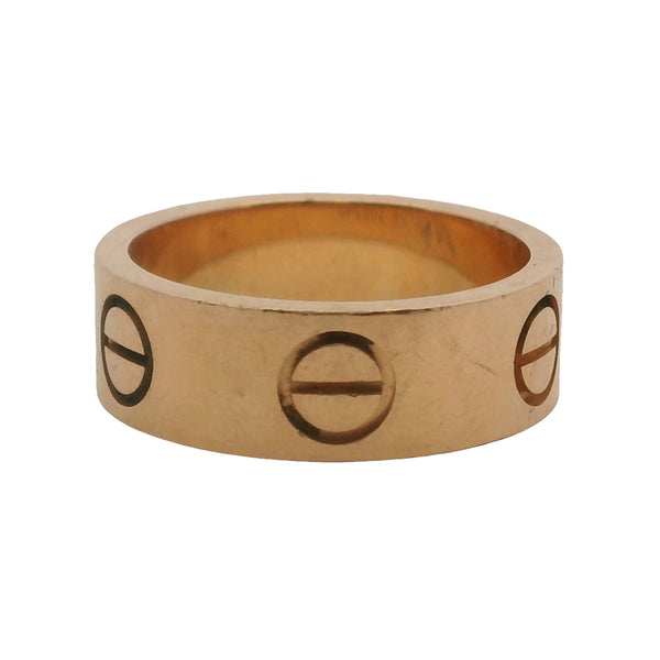 Cartier Solid 18kt Rose Gold Classic Love Ring 6mm Band Size 5.75