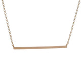 Shy Creation Solid 14kt Rose Gold Diamond Bar Pendant with Adjustable 15-18" Chain