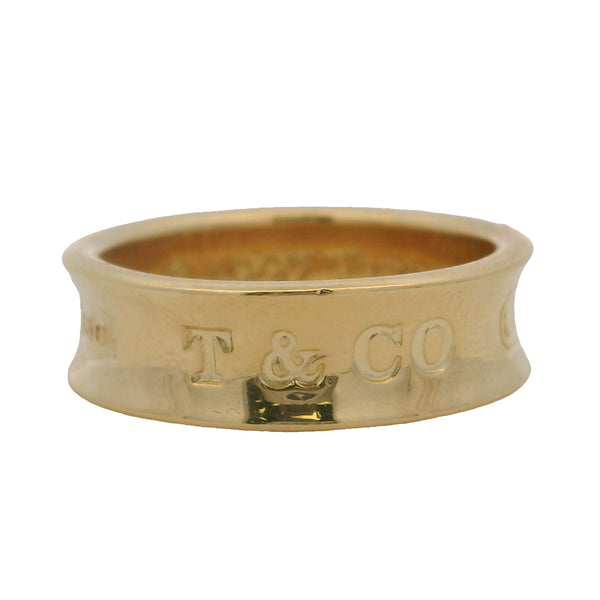 Vintage 1997 Tiffany & Co 1837 Solid 18kt 750 Yellow Gold 6mm Band Ring Size 6