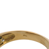 Vintage 1980s Solid 18kt Yellow Gold and 0.99ctw Diamond Bypass Cocktail Ring Size 6.5