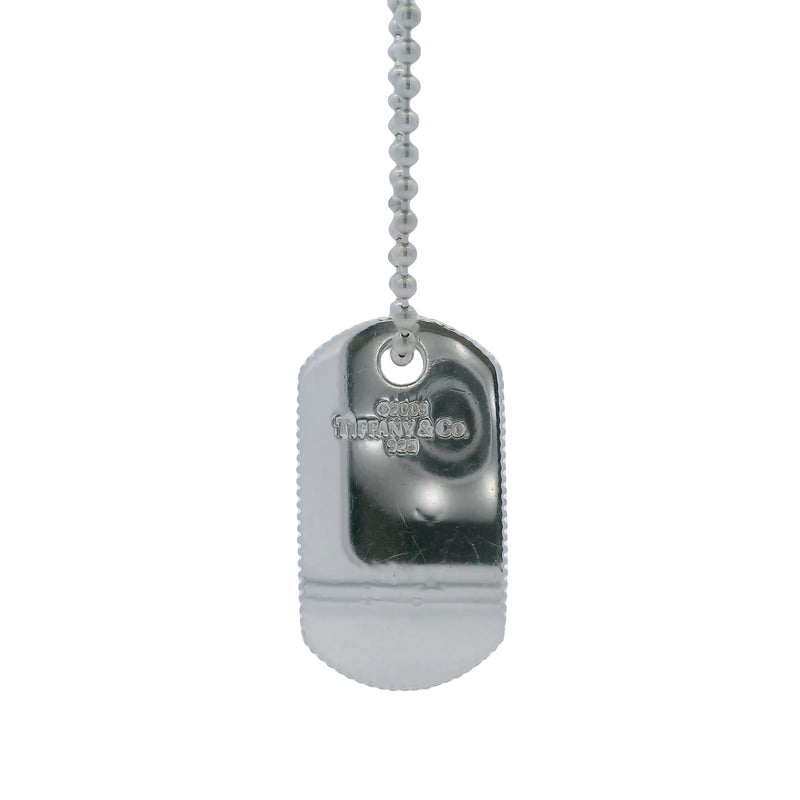 Vintage 2003 Tiffany & Co 925 Sterling Silver Dog Tag Pendant Ball