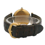 Vintage Cartier Must Vendome 2491 30mm Trinity Dial 925 Vermeil OG Leather Watch
